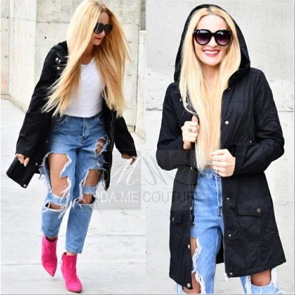 BLACK FUR LINED PARKA